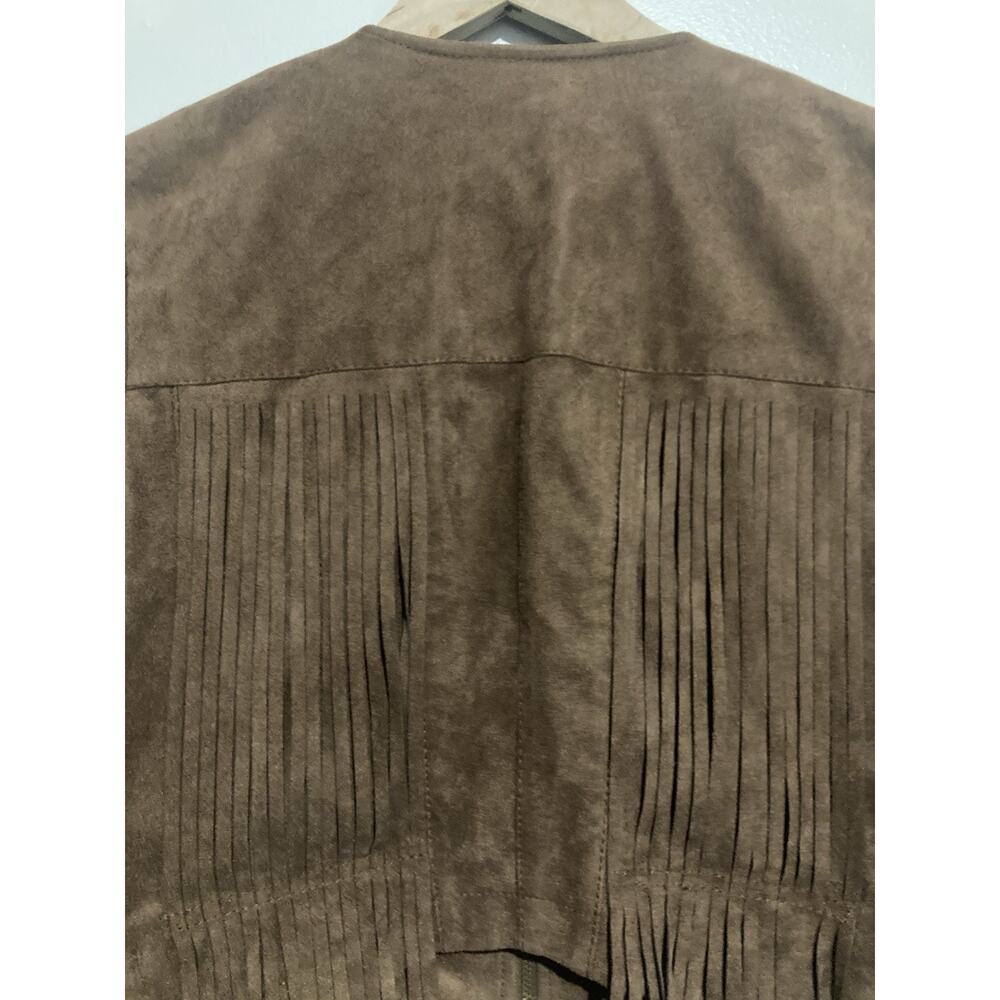 BCBG Maxazria Cowgirl Chic Western Suede Fringe Cropped Jacket Size XS - Picture 10 of 12